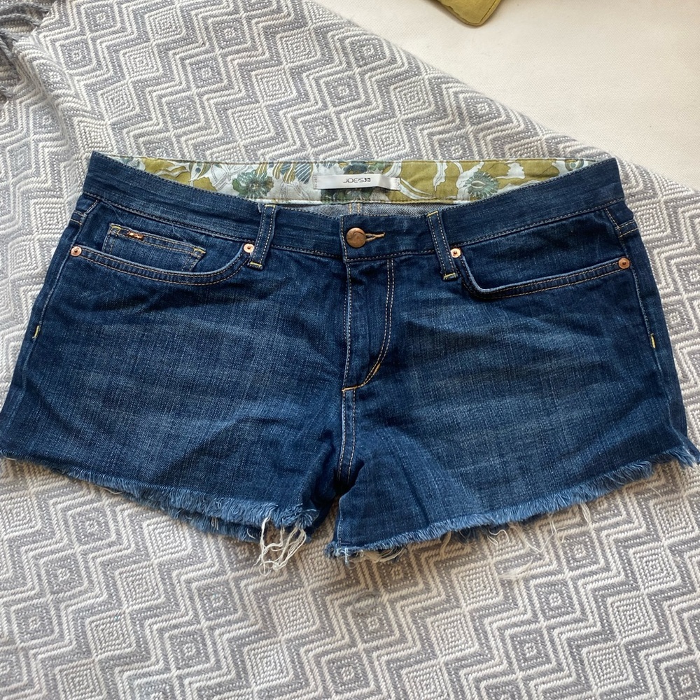 Joe’s Jeans Ex-Lover Cutoff Denim Shorts Women’s 31 Raw Hem Medium Wash